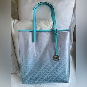 Michael Kors • The Michael Bag • Aqua / Silver • Large Tote
